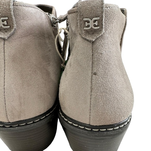 Sam Edelman Pryce Putty Suede Block Heel Ankle Booties Size 10M - Picture 14 of 16
